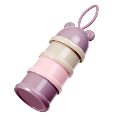 Imagem de Generic Caixa de Leite Em pó Com Design de 3 Camadas, Abertura Em Formato de Funil para Crianças, Leve e Portátil (Rosa claro)