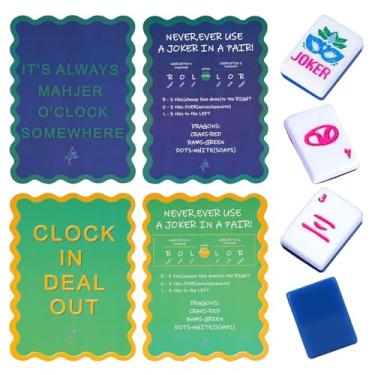 Imagem de Adkoat® Mahjong Shuffler Cards with Rules Set of 4 - Mah Jong Accessories and Gifts for Tile Mixing & Shuffling - Mah Jongg Party Supplies for Mahjongg Lover & Beginner