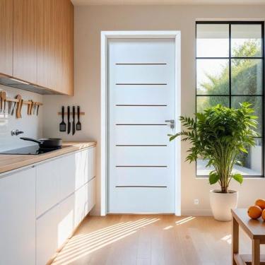 Imagem de Kit Porta de Madeira 215x96cm Batente 25cm com Guarnição Cristal Prime