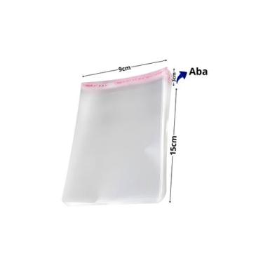 Imagem de Saco Adesivado Plástico Transparente 9x15+3cm Com 500 Unidades - JC