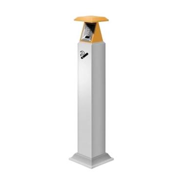 Imagem de KHUTRW3D Pilar de cinzas de hotel em pé ao ar livre de aço inoxidável, área de fumar, cilindro de coleta de bumbum de cigarro (laranja)