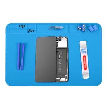 Imagem de MMOBIEL Tapete de Silicone - 30 x 20 cm, Resistente ao Calor até 500 °C, Tapete de Bancada para Solda, Celular e Eletrônicos, com Isolamento e Compartimentos para Ferramentas e Componentes