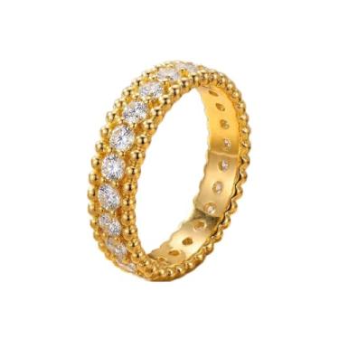 Imagem de 1 anel geométrico brilhante incrustado para mulheres, acessórios temperamentais e versáteis, joias finas para mulheres, decoração de encontros para festas de formatura, Cobre, Sem pedra preciosa