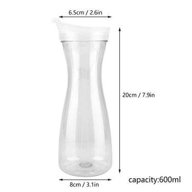Imagem de Garrafa de suco transparente acrílico 1000ml com tampa design inquebrável grande capacidade para bebidas frias chá leite soja adequada uso em casa coz