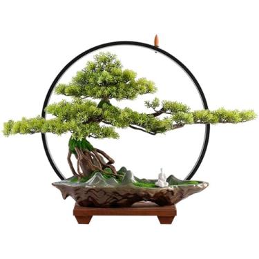 Imagem de Árvore de bonsai artificial, lâmpada criativa, círculo, simulação de cipreste, decoração de paisagem, sala de estar, escritório, entrada, presente, árvore de bonsai artificial