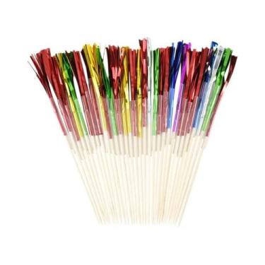 Imagem de Topper De Cupcake Multicolorido Em Forma De Fogos De Artifício 30 50PC