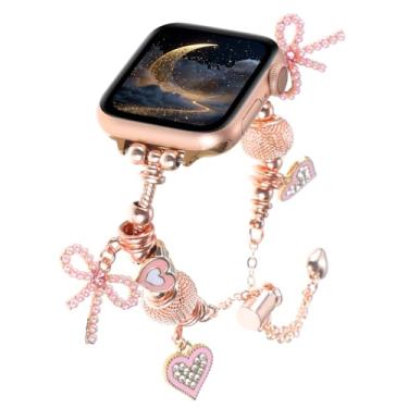 Imagem de Pulseira feminina de metal compatível com Apple Watch séries 11 10 9 8 7 6 5 4 SE/Ultra 3 2 1 (ouro rosa, 38/40/41/42 mm (Séries1111/42 mm /10))