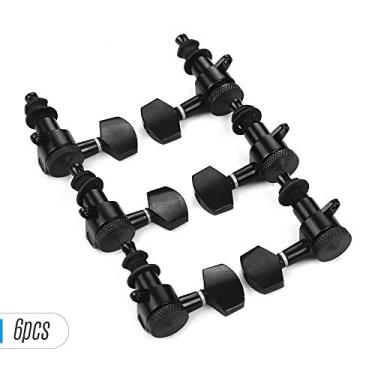 Imagem de Pacote de 6 Pérolas Afinação com Trava para Cordas Violão Cabeças Máquina Botões 3L3R Acessórios Reposição Violões Acústicos e Elétricos Parafusos Fixação Anéis