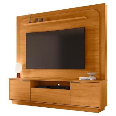 Imagem de Painel Home Theater Nilo Para Tv 75 Pol 2 Portas 200 Cm Cinamomo Madetec Cinamomo