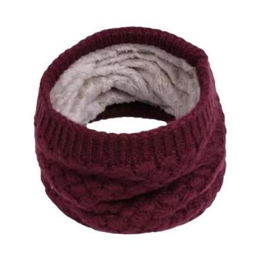 Imagem de Cachecol De Lã Unissex Grosso Para Inverno, Protetor Quente Para a Col