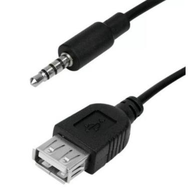 Imagem de Cabo Adaptador Usb Femea P2 Macho Entrada Auxiliar Som Carro