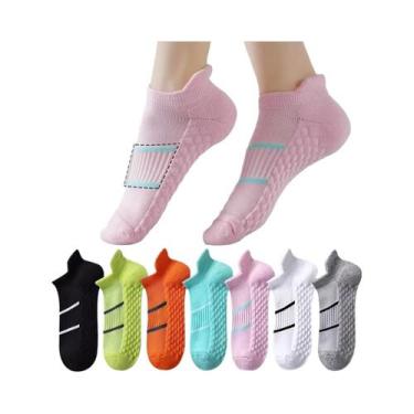 Imagem de Meias Curtas Esportivas Confortáveis com Padrão Listrado Para Mulheres