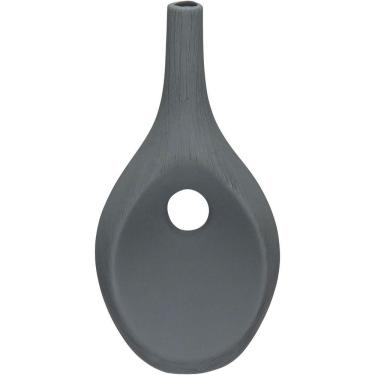 Imagem de Vaso Decorativo Enfeite Casa Aparador Garrafa Home&co Cerâmica 37x19x12cm Cinza