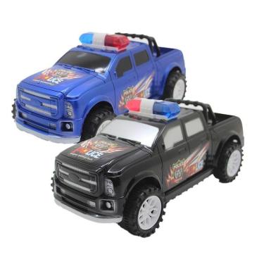 Imagem de Kit 2 Brinquedo Camionetas Carrinho De Policia Fricção