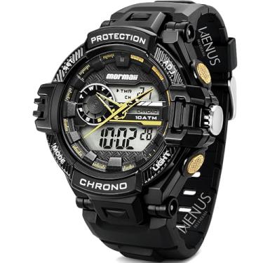 Imagem de Relógio Masculino Anadigi Quartz De Pulso Esportivo Preto Display Positivo Visor Noturno A Prova D'água Em 100 Metros Original