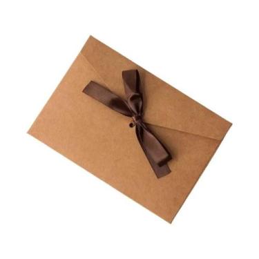 Imagem de Conjunto De Envelopes De Papel Perolado Criativo Retro Com Laço Grosso