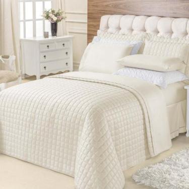 Imagem de Kit Cobre Leito Top Line Casal King 3 Peças 100% Poliéster - Marfim - 