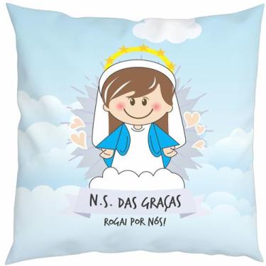 Imagem de Almofada Com Enchimento Oração Santinho Nossa Senhora das Graças - Fab