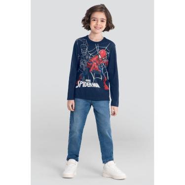 Imagem de Camiseta infantil menino Homem-Aranha Brandili Azul-Masculino