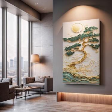 Imagem de Quadros Decorativos Paisagem Oriental 90x60 Moderno Luxo Sala Quarto E