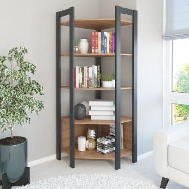 Imagem de Estante Multiuso Para Livros Canto 5 Prateleiras Haia Yescasa