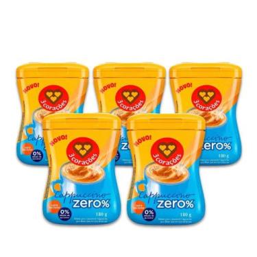Imagem de Cappuccino Zero Açúcar e Lactose 3 Corações Kit 5 unid 180g