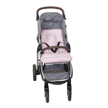 Imagem de Capa para Carrinho Colchonete de Bebê Linho Batistela Baby, Rosa Mescl