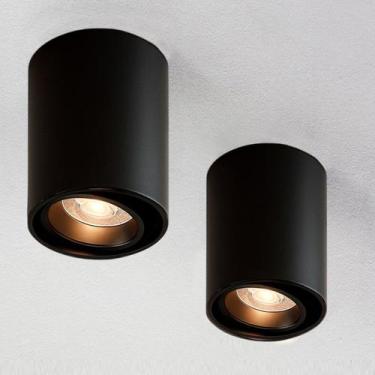 Imagem de 2 Spot Mini Foco Móvel Redondo Sobrepor Recuado Sala Luz02 - Luz02kit2