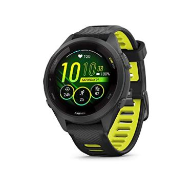 Imagem de Garmin Relógio Forerunner 265s Music Preto com Amarelo 42mm com Monitor Cardíaco de Pulso e GPS