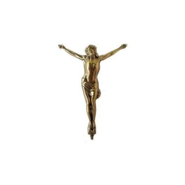 Imagem de Estátua Cristo (jesus) Alumínio Fundido Pintura Ouro Velho - Mard Meta