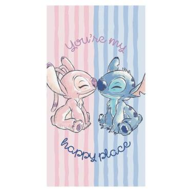 Imagem de Toalha de Banho Infantil Aveludada Dohler Stitch Azul e Rosa