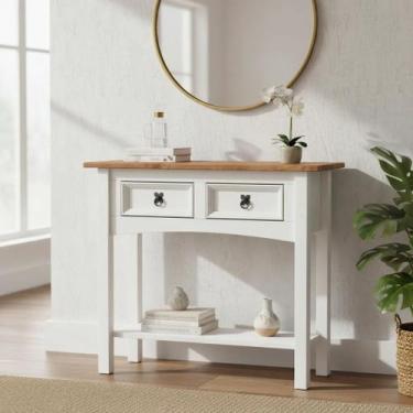 Imagem de Aparador 2 Gavetas Madeira Maciça - moblix, Branco