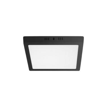 Imagem de Painel/ plafon led sobrepor cor braco pvc taschibra 6500k 24w, Preto