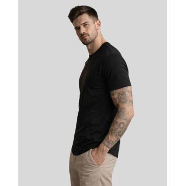 Imagem de Camiseta Masculina Slim 100 Algodão Malha Premium Conforto Dia a Dia L