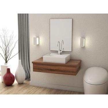 Imagem de Bancada Metrópole 801w 80cm C/cuba Q39 e Espelheira - Compace, Branco