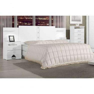 Imagem de Cabeceira Casal Com Mesa De Cabeceira - Rubi-branco - D`doro