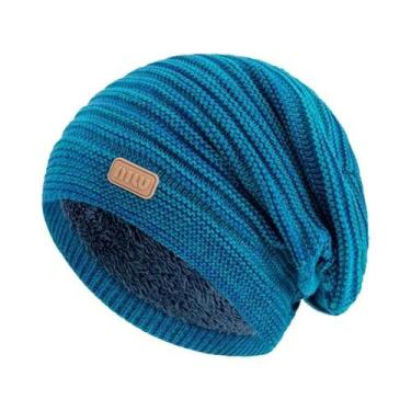 Imagem de Gorro De Inverno Unissex Com Listras E Forro De Pelúcia, Chapéu Tricot