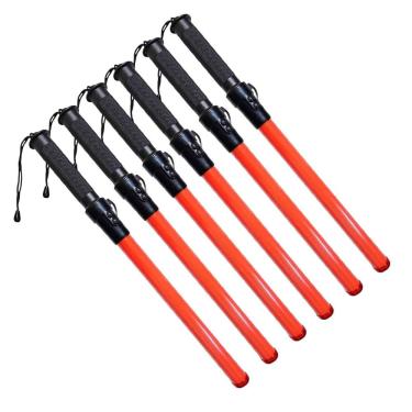 Imagem de Bastao Sinalizador Viario Apito Kit 6 LED Pilha Fiscal Transito Emergenciao Obra Frentista Guarda Manobrista Iluminaça