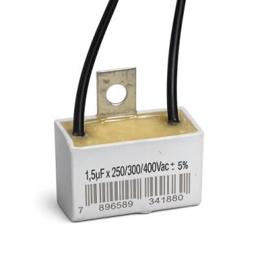 Imagem de Capacitor 2 fios quadrado 1,5 uf x 250/300/400v chapa trio