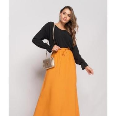 Imagem de Blusa Salvatore Fashion Gola V Manga Babado Viscolinho Feminina-Feminino