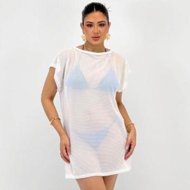 Imagem de Saída de Praia Sabrieli Vestido Manga Curta Feminina-Feminino