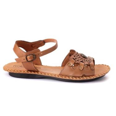 Imagem de Sandalia Feminina Rasteira Confortável Chinela Feixo Lateral Cor:Marro