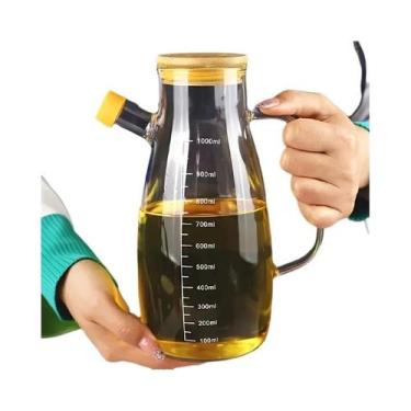 Imagem de Garrafa De Vidro Grande De 1000ml Para Óleo E Vinagre, Recipiente Durá