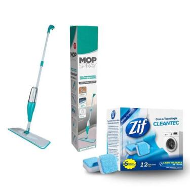 Imagem de Kit Mop Spray FIT 2 Refil Mais Pastilha Limpa Máquina de lavar roupas 