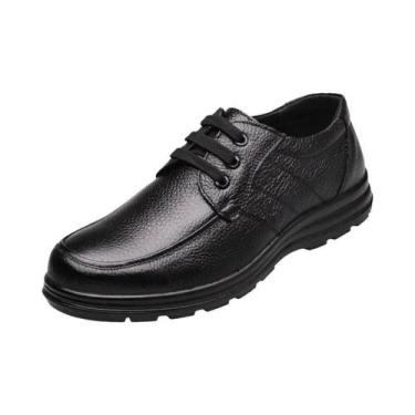 Imagem de Sapatos Casuais Planos De Couro Genuíno Preto Para Homens, Confortávei