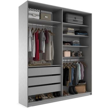 Imagem de Closet Solteiro Guarda Roupa Sem Porta 159cm 3 Gavetas MDF Pisa R02 Urbe - Lyam Decor