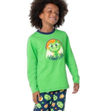 Imagem de Pijama Manga Longa Algodão Menino Dragão Camping - Puket, 4