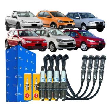 Imagem de Kit Vela + Cabo Ignição Fox Gol Saveiro 1.0 1.6 2005 À 2019 - DELPHI