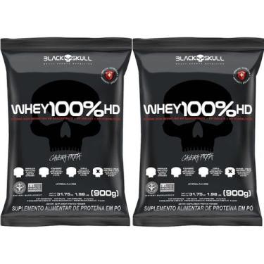 Imagem de Kit 2X Whey 100% HD - 900g Refil Cookies And Cream - Black Skull