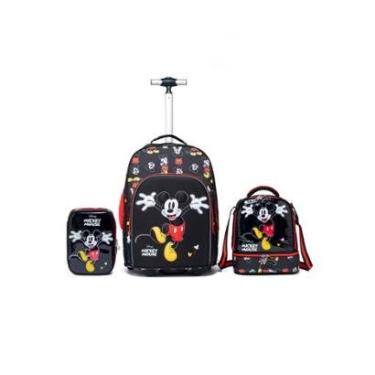 Imagem de Kit Mochila Rodinha Lancheira Estojo Mickey Escolar Disney-Masculino